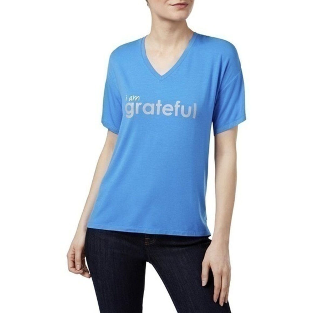 Peace Love World Mia Grateful Graphic T-Shirt sz S